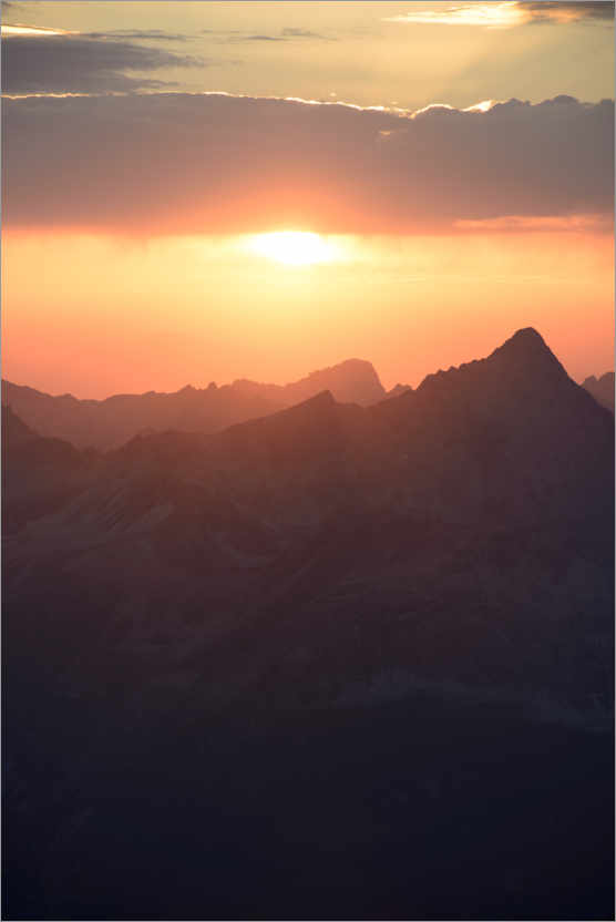 Premium poster Sunset from Piz Languard, Switzerland