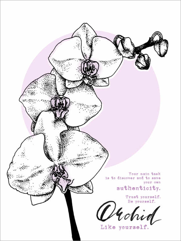 Premium poster Orchid - Save your authenticity