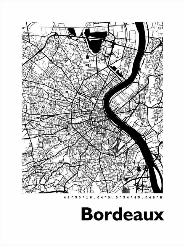 Premium poster City map of Bordeaux