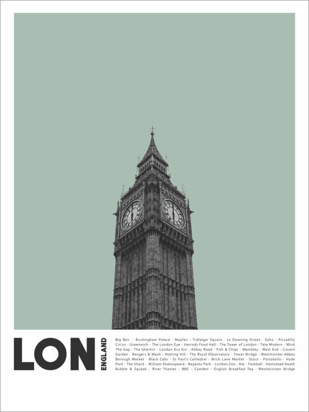 Premium poster Attractions in London II