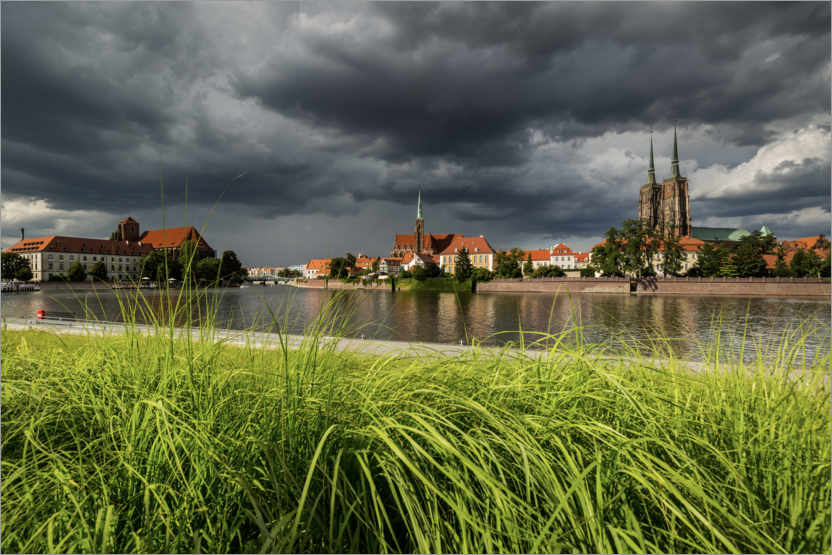 Poster View of the cathedral island, Wroclaw