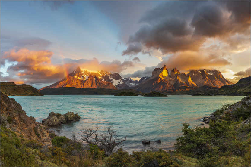 Poster Summits of Torres del Paine, Patagonia, Chile
