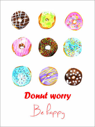 Hout print  Donuts - Rongrong DeVoe