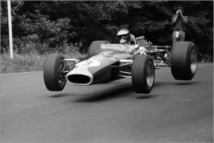 Canvas print  Jim Clark takes off in the Lotus 49 Ford, Nürburgring 1967
