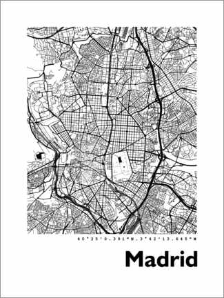 Premium poster Madrid city map