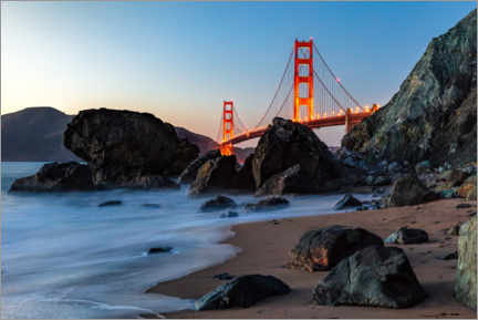 Hout print  Golden Gate Bridge in San Francisco - Mike Centioli