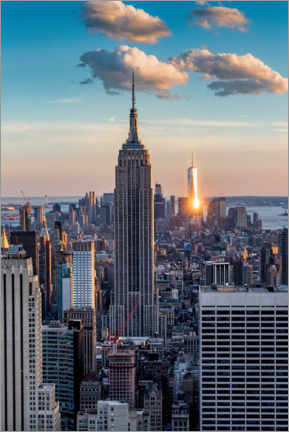 Poster Empire State Building in the sunset