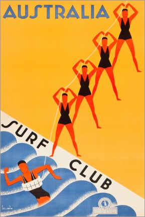 Canvas print  Surf Club Australia - Vintage Travel Collection