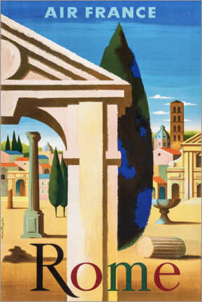 Canvas print  Rome via Air France - Vintage Travel Collection
