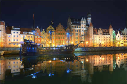 Poster Gdansk at night