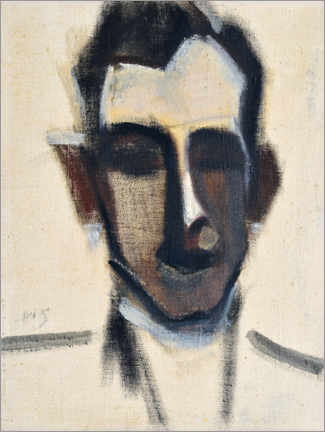 Hout print  Portrait of a man - Helene Schjerfbeck
