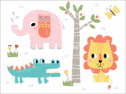 Poster Cute jungle animals