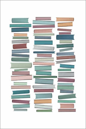 Premium poster Pastel book stack