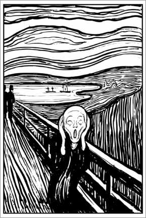 Kleurposter  The Scream - Edvard Munch