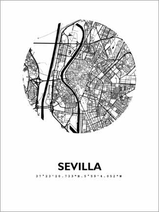 Premium poster Map of Seville