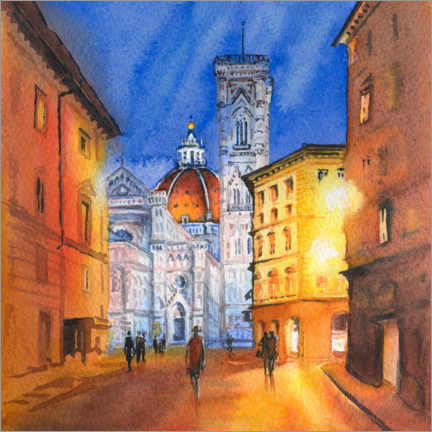 Poster  Piazza del Duomo in Florence, Italy