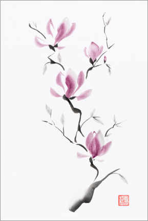Canvas print  Magnolia blossom branch - Maxim Images