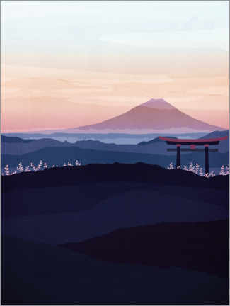 Premium poster Mount Fuji, Japan