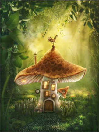 Gallery print  Magic mushroom house in the forest - Elena Schweitzer