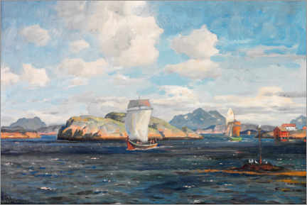 Poster Coastal landscape with Nordlands-Skjekten