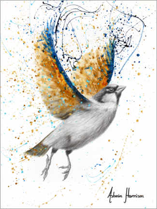 Poster Golden Prosperity Bird