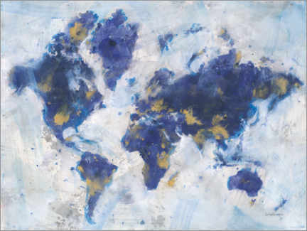 Poster Indigo world map