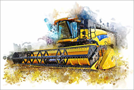 Canvas print  Combine harvester in action - Peter Roder