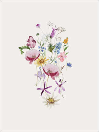 Poster Bouquet of wild summer flowers