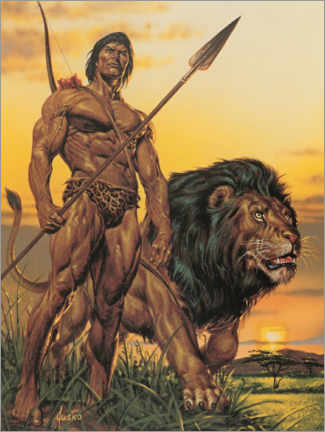 Muursticker  Tarzan - strong as a lion - Joe Jusko
