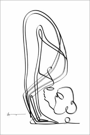 Acrylglas print  Standing forward bend (Uttanasana) - Yoga In Art