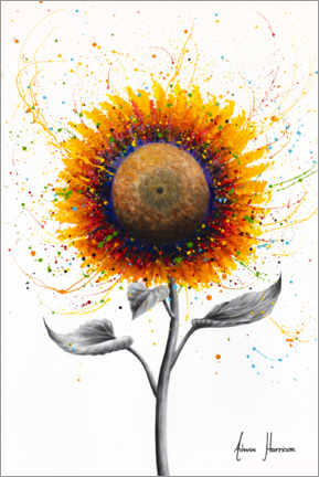 Premium poster  Rainbow Sunflower - Ashvin Harrison