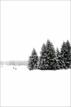 Poster  White snow and winter landscape - Studio Nahili
