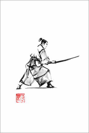 PVC print  Samurai on guard - Péchane