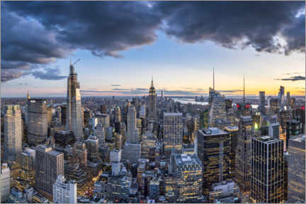 Premium poster Manhattan skyline in the evening, New York City