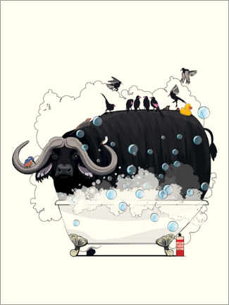 Canvas print  Buffalo in the Bath - Wyatt9