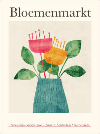 Premium poster  Flower Market - Bloemenmarkt Amsterdam - Tracie Andrews