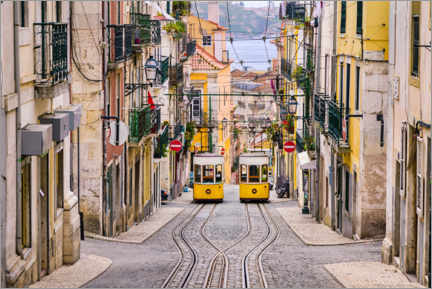 Canvas print  Historical funicular in Lisbon, Portugal - Michael Abid