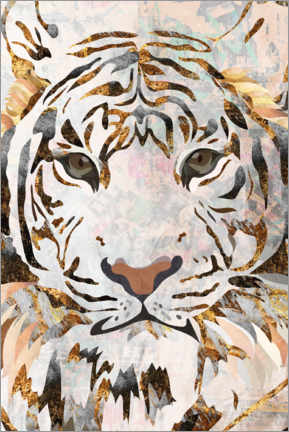 Acrylglas print  Grunge Black and Gold Tiger - Sarah Manovski