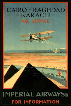 Aluminium print  Imperial Airways - Cairo to Karachi - Vintage Travel Collection