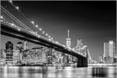 Gallery print  Brooklyn Bridge with Manhattan Skyline (monochrome) - Sascha Kilmer