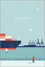 Muursticker  Hamburg Illustratie - Katinka Reinke