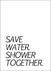 Muursticker  Save water &amp; shower together - Finlay and Noa