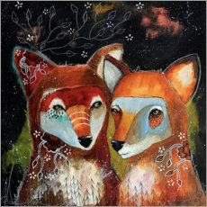 Acrylglas print  Foxes - Home is where you are - Micki Wilde