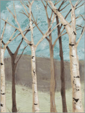 Poster Blue birches I