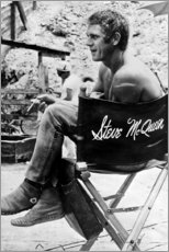 Premium poster Steve McQueen in the director's chair
