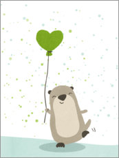 Poster  Otter with balloon - Julia Reyelt