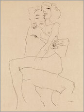 Poster  Stel in omhelzing - Egon Schiele