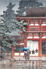 Hout print  Rain at Katsuga Shrine - Kasuga - Kawase Hasui