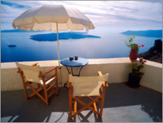 Poster  Balcony with sea view in Oia - Jaynes Gallery