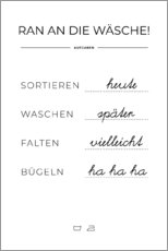 Poster Wasschema (Duits)